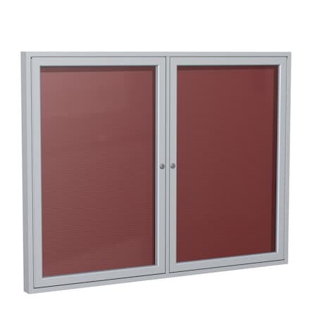 Ghent Enclosed Letter Board, 2 Door, Flannel, 3 ft H x 4 ft W, Burgundy PA23648B-BG